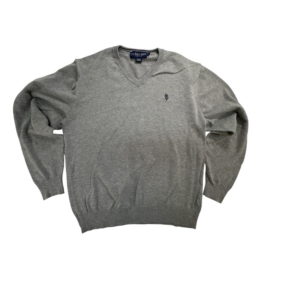 US Polo Assn sweater Men's size Large gray pullover v-neck